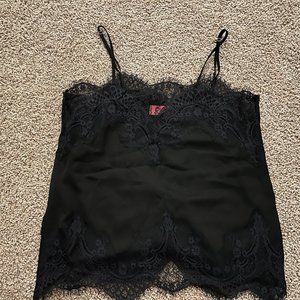 Black silk and lace camisole